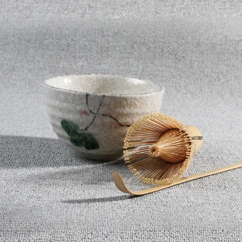 

Japanese Namako Floral Tea Ceremony Matcha Bowl Scoop 100 Count Whisk