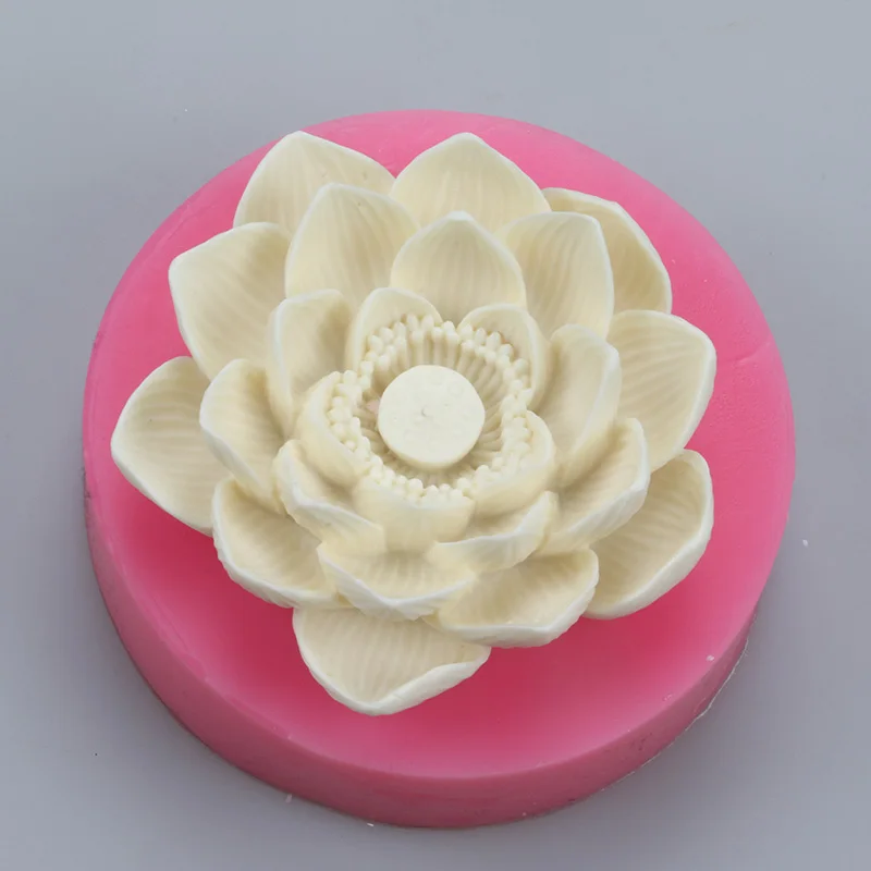 Lotus flower 3D Candle mold silicone fondant cake mold