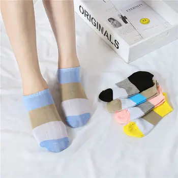 

1Pairs Women Comfortable Stripe Cotton Sock Slippers Short Ankle Socks High Quality Beautiful Youthful Style Socks Soxs Hocoks