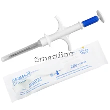 100 шт./лот RFID животная микрочипы тег 2,12*12 мм ISO11784/785 FDX-B животных RFID ID Стекло бирка с стерильный шприц для крупного рогатого скота