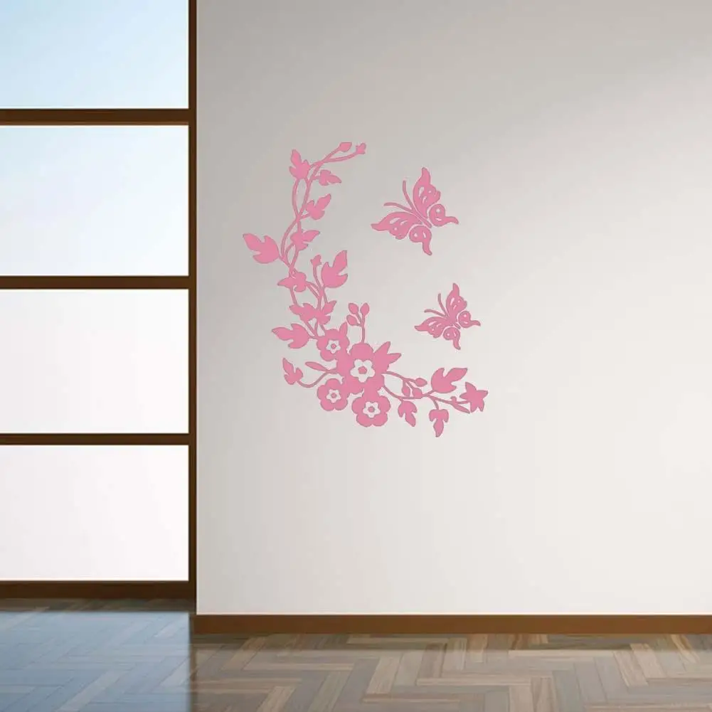 New Butterfly Flower vine bathroom wall sticker home decoration wall