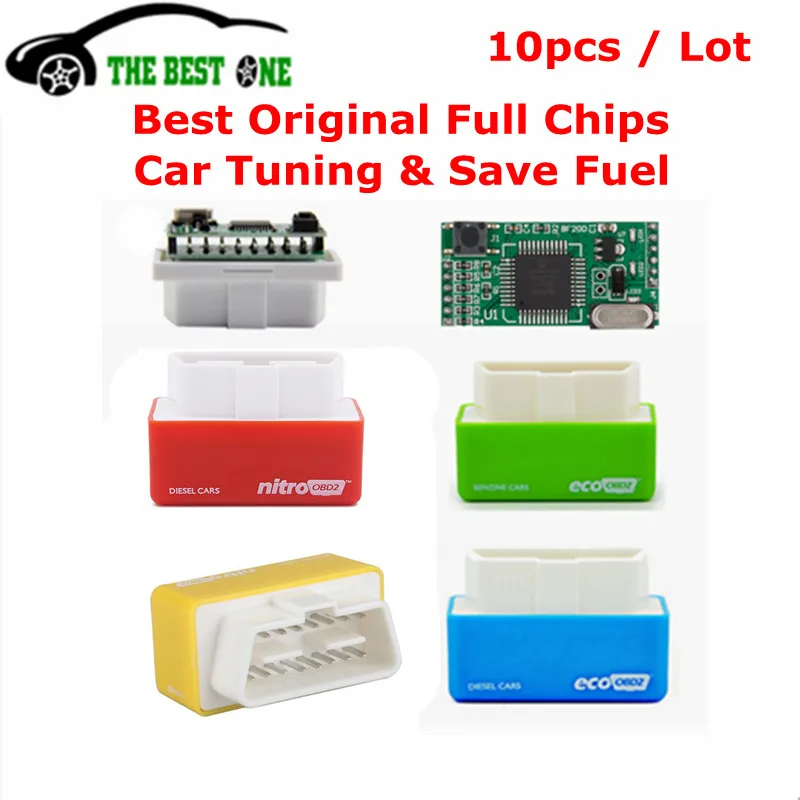 

Full Chips 10PCS/Lot ECO / Nitro OBD2 ECU Chip Tuning Box ECOOBD2 For Benzine Diesel Car Save Fuel NitroOBD2 More Power&Torque