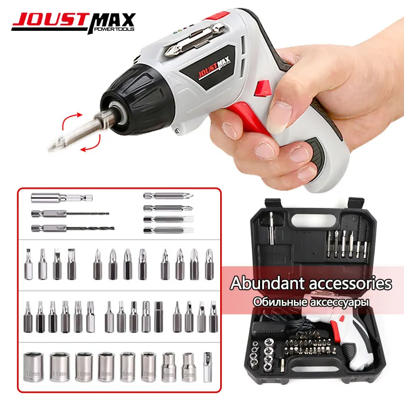 4.8V Mini Electric Screwdriver Cordless Drill Wireless Power With LED Light Dremel Multi-function DIY Power Tools 45/15 Bits