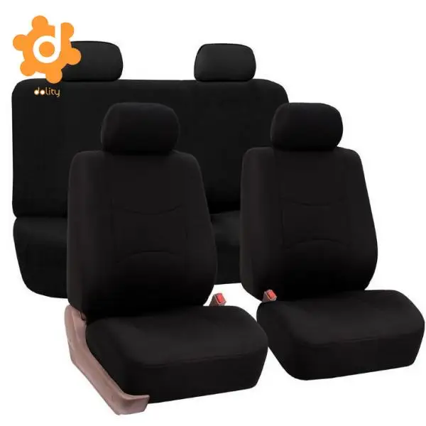 9pcs Car Fabric Front Rear Seat Covers Full Set Cushion Mat Protector Black/Gray/Blue/Red/Beige