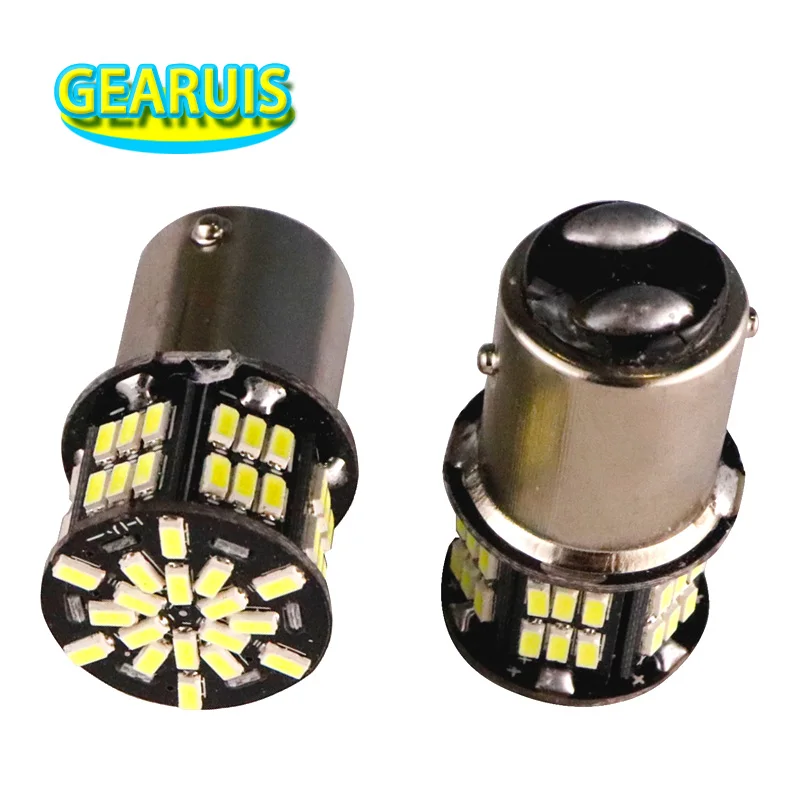 

10 шт. 1157 BAY15D 54 светодиодные лампы 3014 smd лампа 1156 ba15s bau15s Задний сигнал стоп светильник s красный p21 5 Вт светодиодные автомобильные лампы источник светильник