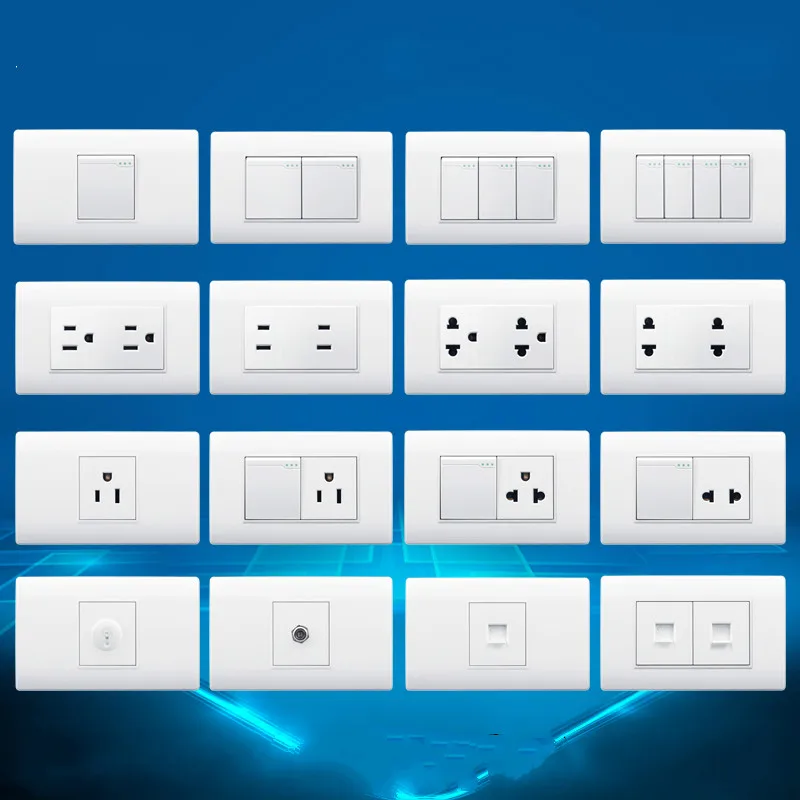 

118 type American socket Thailand Vietnam USA Wall TV Dimming Adjust speed switch Computer satellite Doorbe Power supply socket