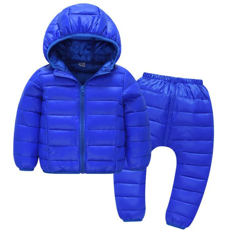 BOTEZAI/Детская куртка на гусином пуху для мальчиков и девочек; сезон осень-зима; детская легкая теплая детская одежда; комплект со штанами
