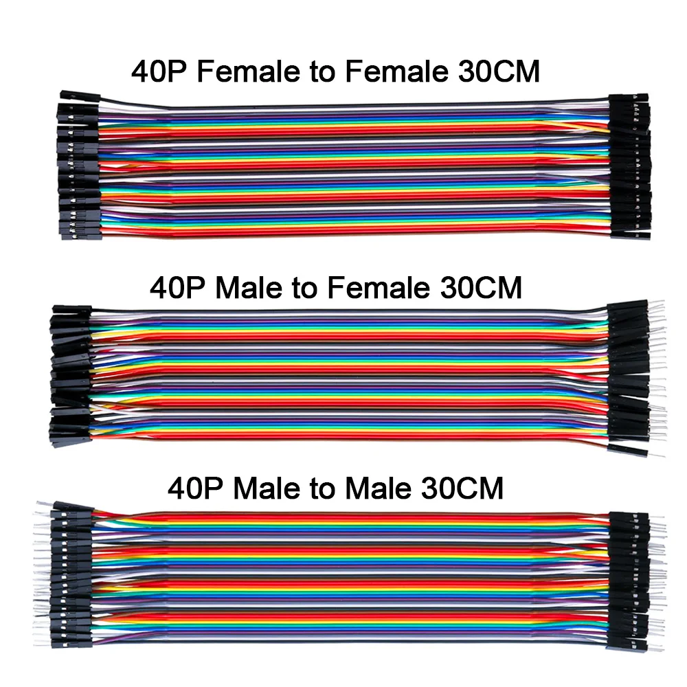 Dupont line 120 шт. 30 см мужской+ Мужской к женскому+ Женский к женскому соединительный провод Dupont кабель для Arduino