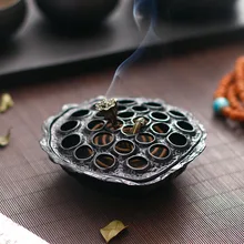 Металлическая горелка для благовоний в форме лотоса, старинная курильница, домашний декор, для домашнего использования в гостиной, инструмент для удаления запаха