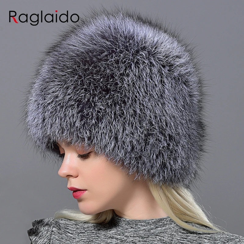 Skup Raglaido czapka zimowa futro kapelusz kobiety Fox czapka dzianinowa czapka kominiarka pani zima śnieg czapka luksusowa marka kapelusze gorro masculino LQ11177