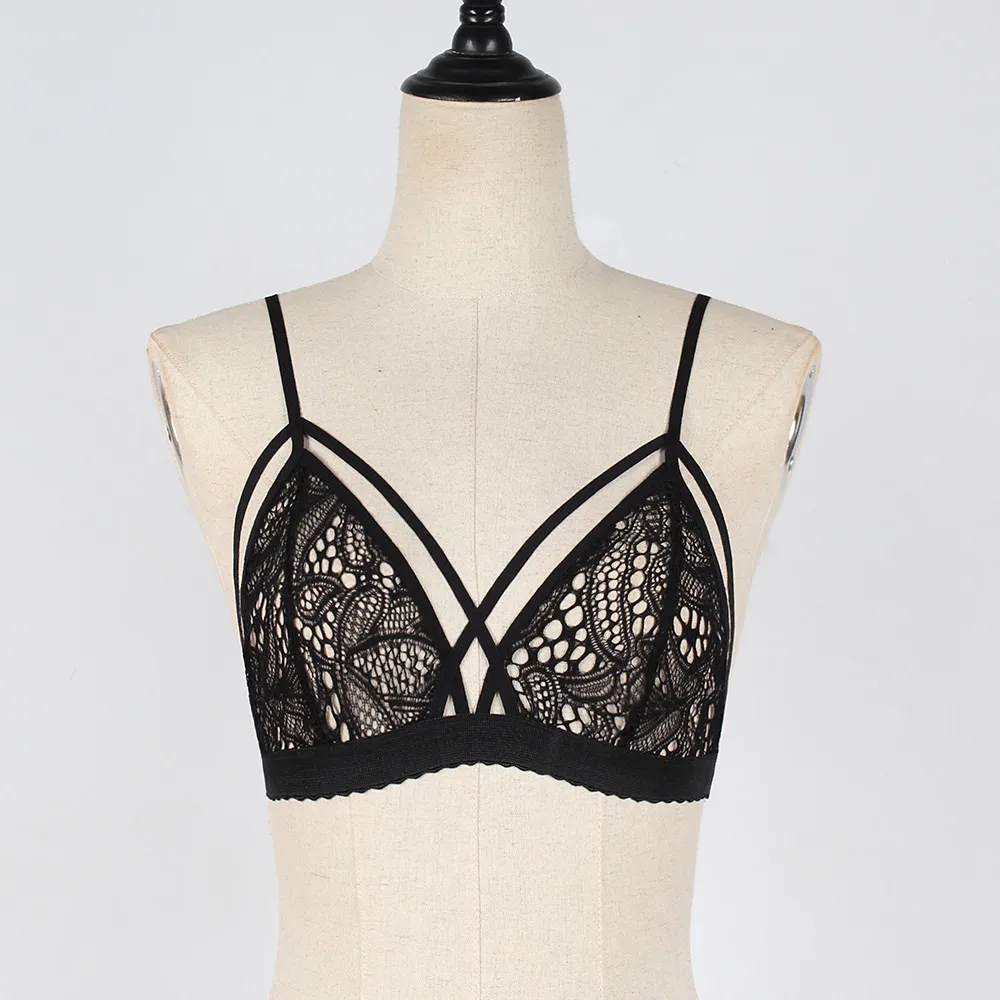 

bras Sexy Underwear Women Sheer Lace Bandage Bra Thin Seamless Wire Free Bralette Breathable Bustier Adjusted Brassiere Lingerie