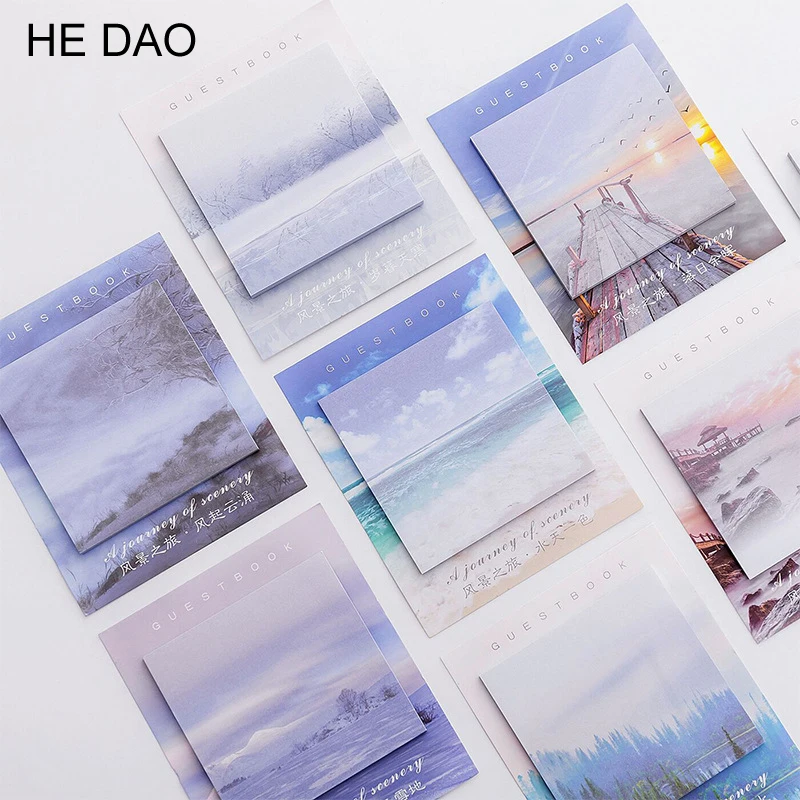 

Creative Landscape Travel Memo Pad Sticky Notes Memo Notebook Stationery Note Paper Stickers Office School Supplies