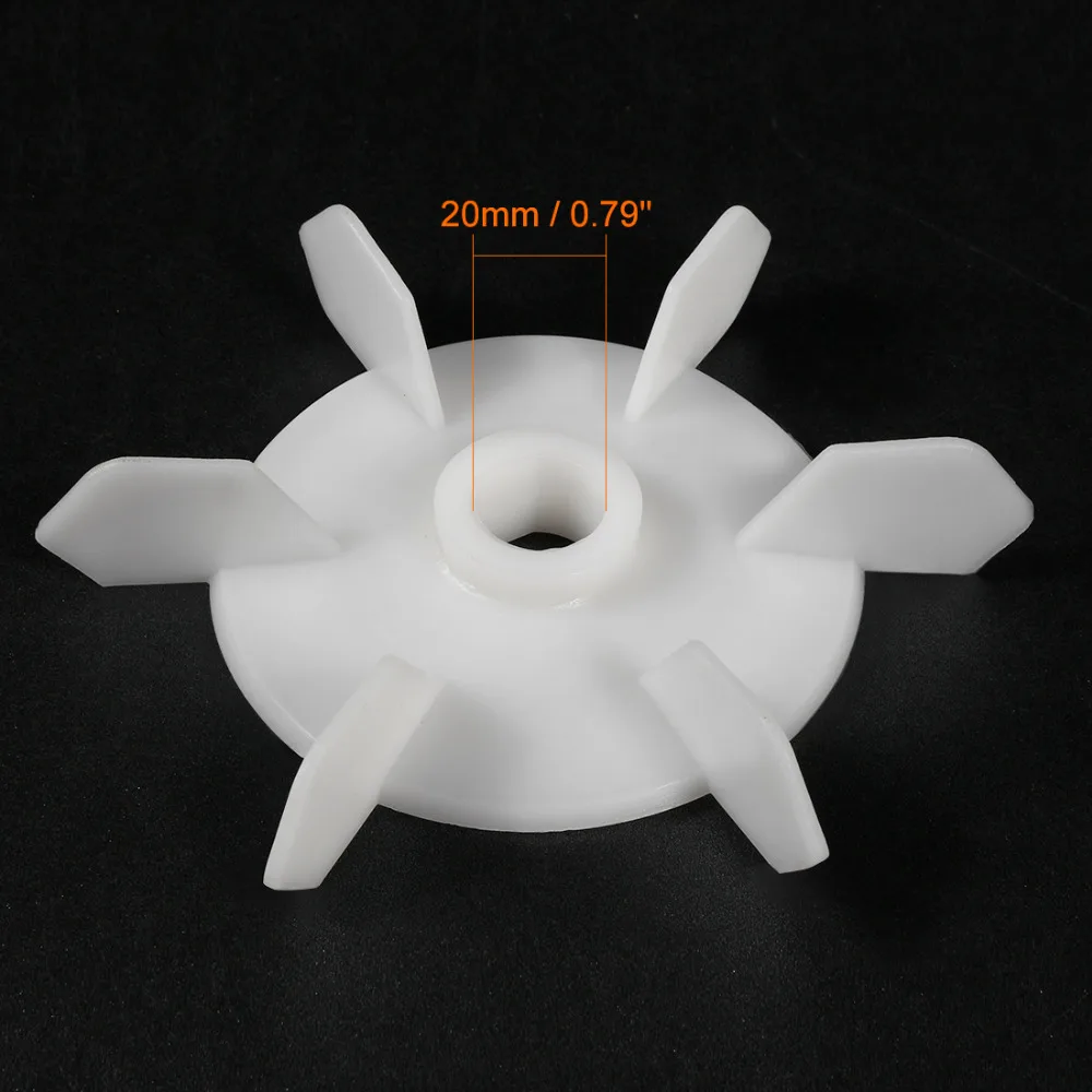 White Plastic D Shaft Replacement 6/12 Impeller Motor Fan Vane for Home DIY Uxcell 1pcs 120x15mm/140x16mm/140x18mm/148x20mm turbo fan