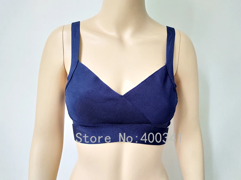 2019 new arrivals womens elastic bandage crop top spaghetti strap busty solid candy color v-neck hot sale  EV1529