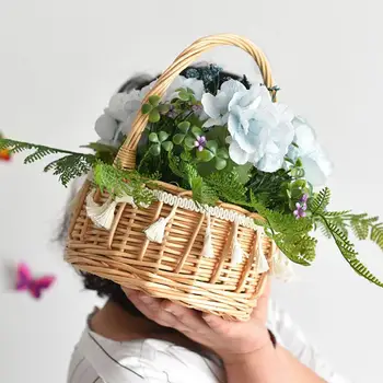 

New Seagrass Wicker Basket Flower Pot Folding Basket Dirty Basket Plants Pot Laundry Flower Storage Collection Organization