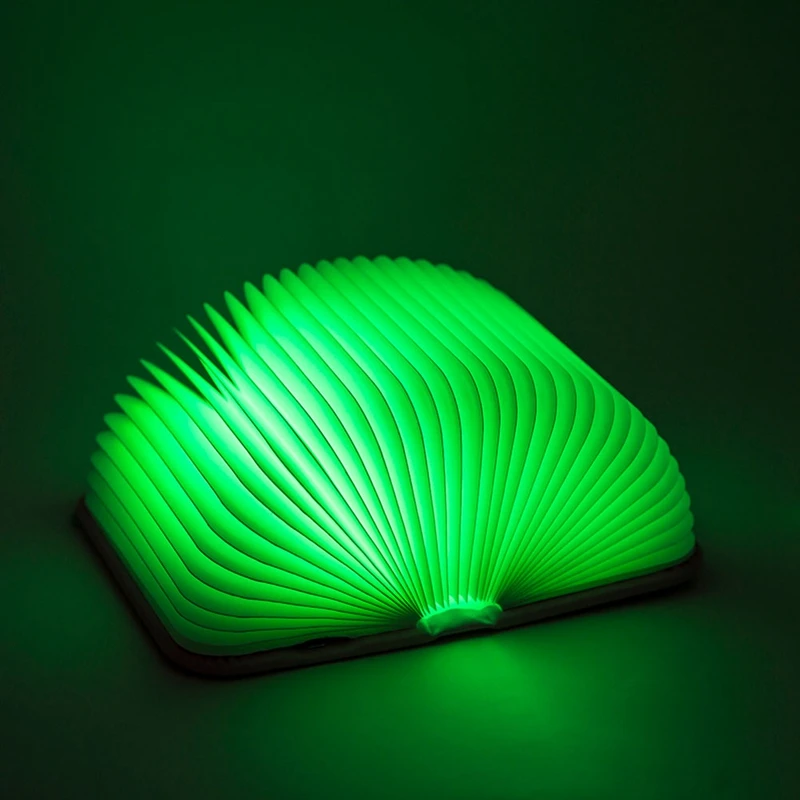 Светодиодный ночник RGB форма книги портативная настольная лампа мини USB заряжаемая многоцветная Складная Настольная лампа для дома спальни