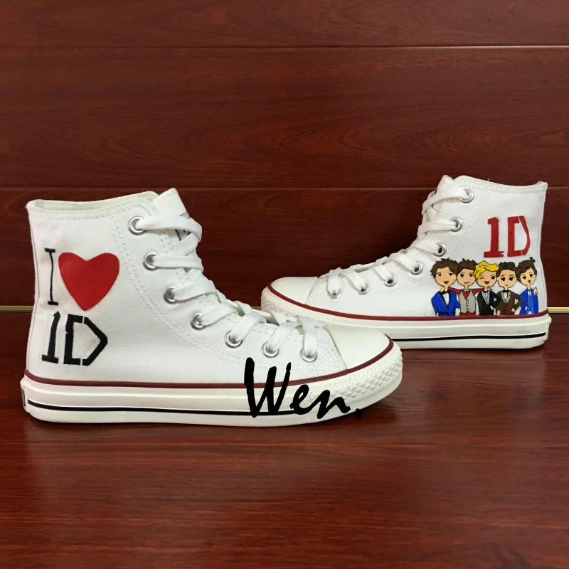 Wen White Unisex Hand Painted Shoes Custom Design 1D One