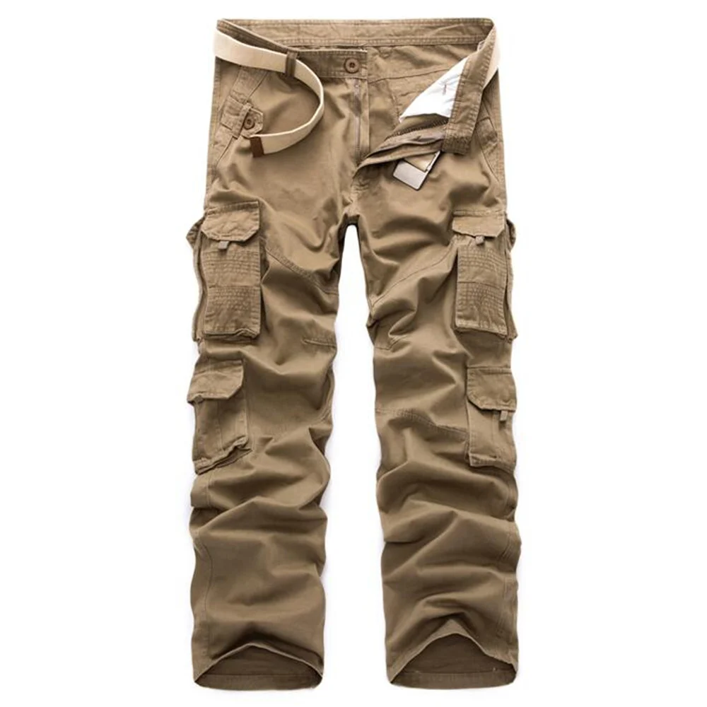 2018 Casual Multi Pocket Cargo Pants Men Cotton Zipper Fly Military Pants Tactical Pants Male Large Size 40 Tooling Trousers
