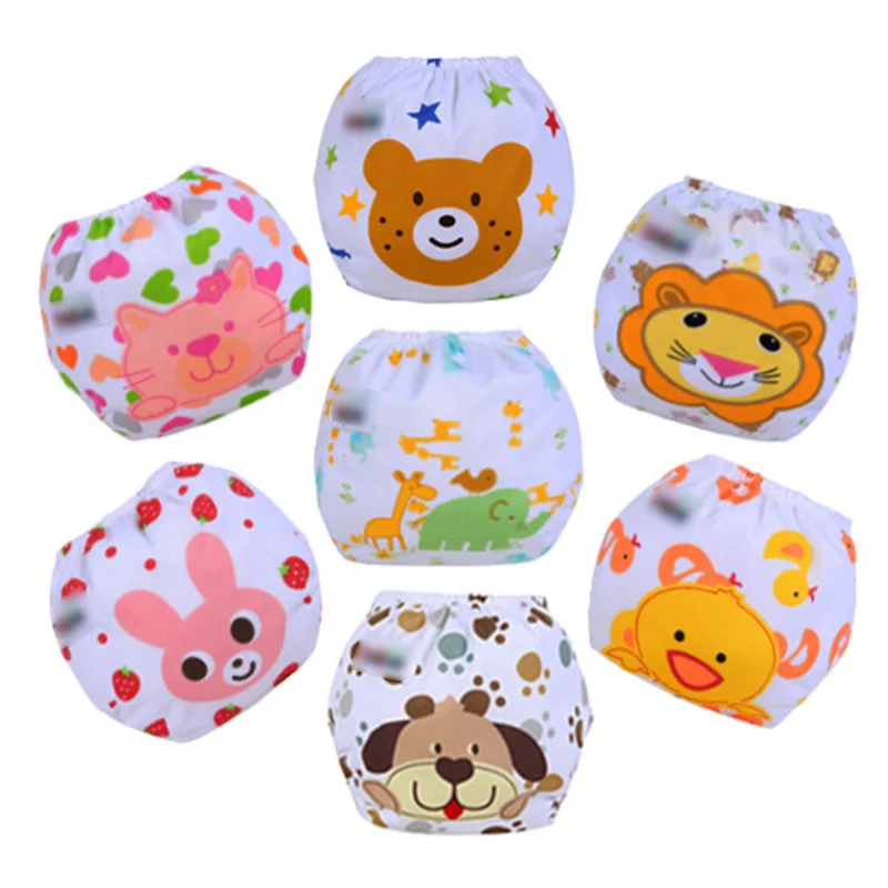 Cartoon Baby Nappies Cloth Diaper Cover Diapers Reusable Cloth Washable Infants Kids Cotton Training Pants Nappy