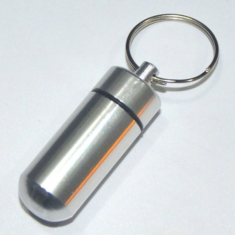 Портативный держатель для таблеток Водонепроницаемый мини алюминиевый брелок аптечка для выживания контейнер для перевозки лекарств для