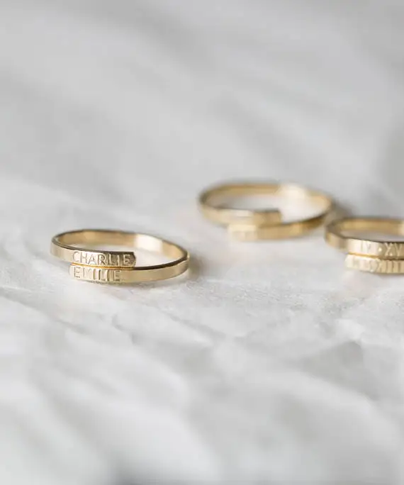 

FYR203 FY Personalized Jewelry New Arrival Special Fashion Custom Name Jewelry Adjustable Tiny Nameplate Ring Women Gift