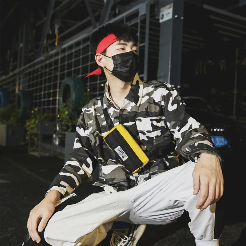 Menghuo Unisex Fanny Pack Belt Bag Panelled Waist Bag Purse Chest Fanny Pack Travel Cashier Belt Hip-hop Rock Boys Girl Bag 2018SCFG5201
