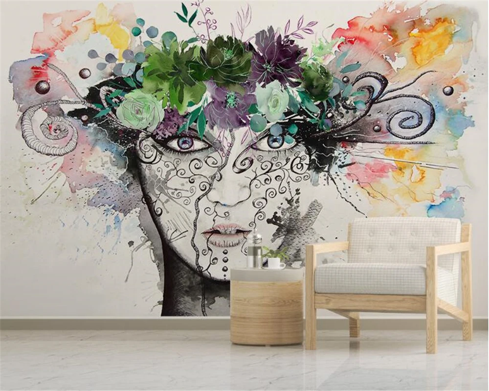 Custom high quality wallpaper mural modern colorful sexy beauty cafe background wall wallpaper for walls 3 d behang