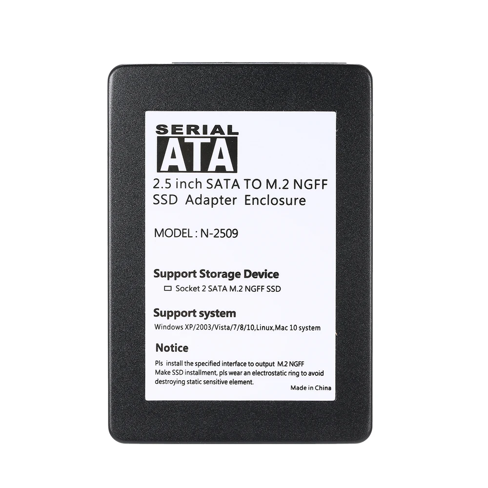 Черный металл SSD корпус M.2 NGFF SSD на 22Pin 2,5 ''2280 SATA адаптера 7 мм высоты твердотельный накопители SSD корпуса КОРПУСА
