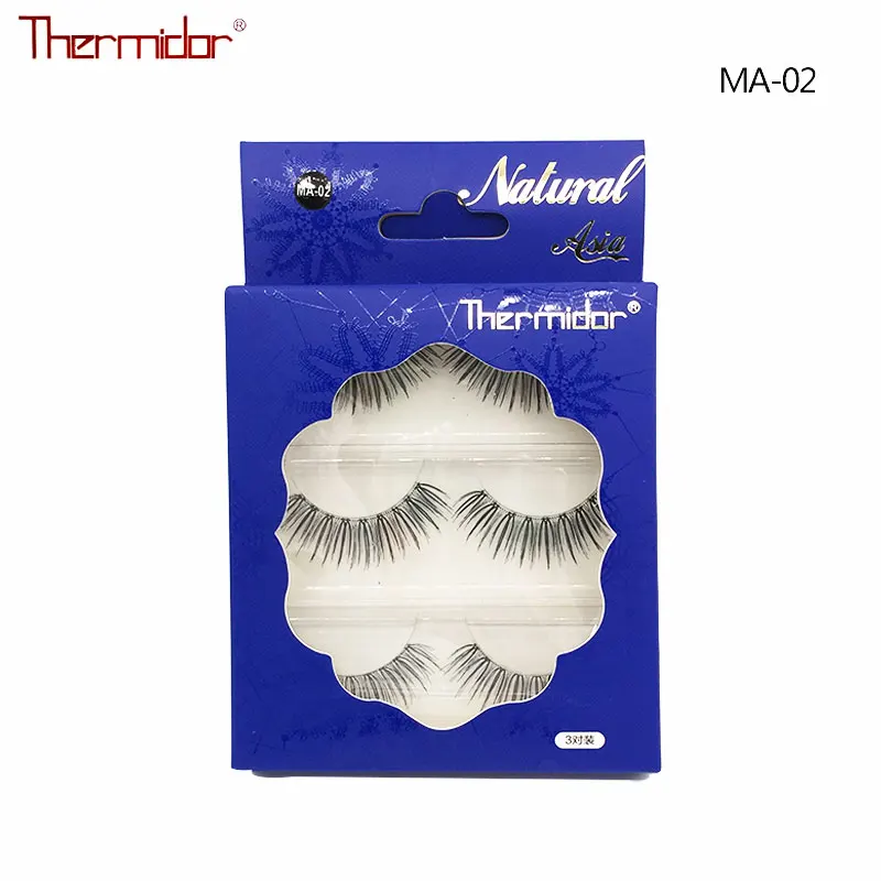 

Thermidor Sharpen Handmade Eyelashes Makeup Eyelash Natural False Eyelashes 3pair Thin Fiber Soft Reusable Professional Lash