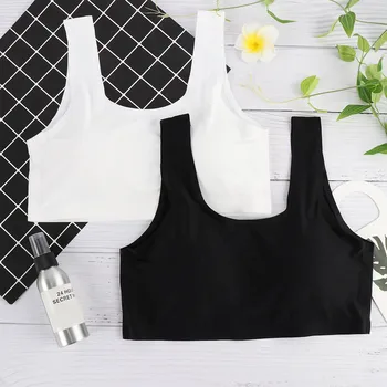 

Women Plus Size Seamless Sports Bra Crop Tops Bustier Removable Padded Underwear Girls Thin Wrapped Vest Lingerie