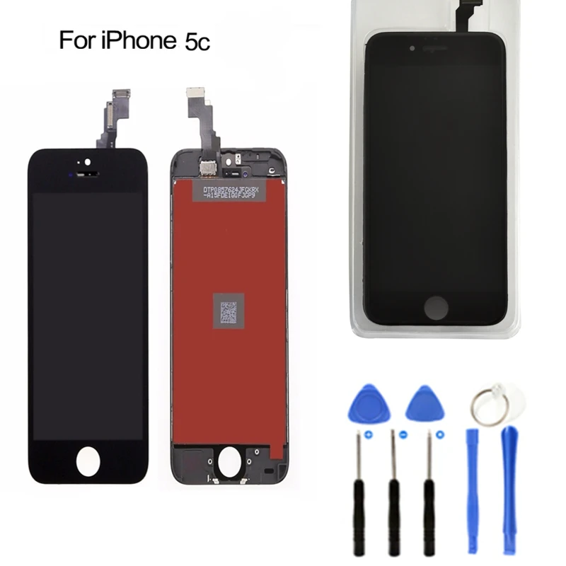

LCD For iPhone 5C Display Touch Screen Digitizer Glass No Dead Pixel Replacement Parts Solid Black Color AAA Quality
