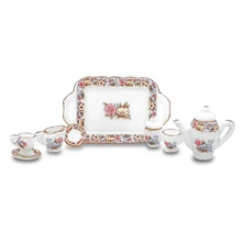 Фарфоровый миниатюрный чайник Набор кукольный домик кухонные аксессуары