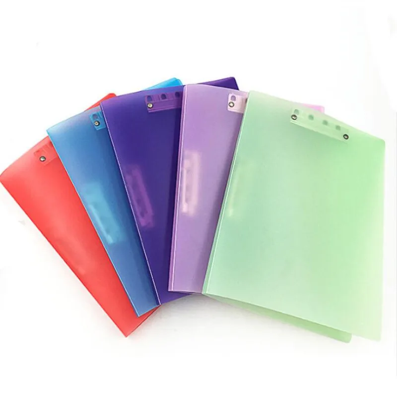 

New Paper plywood plastic A4 multi - function document file double strong clip PP folder color Filing Products