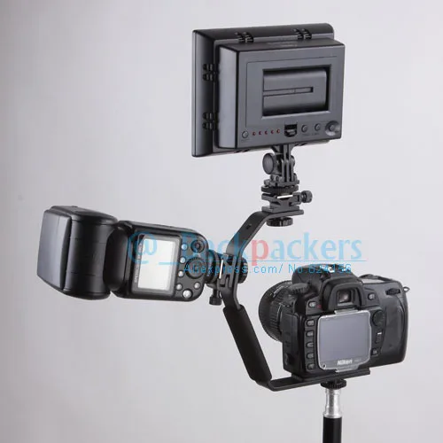 Camera Flash Bracket Light Stand Mount Holder with two Hot