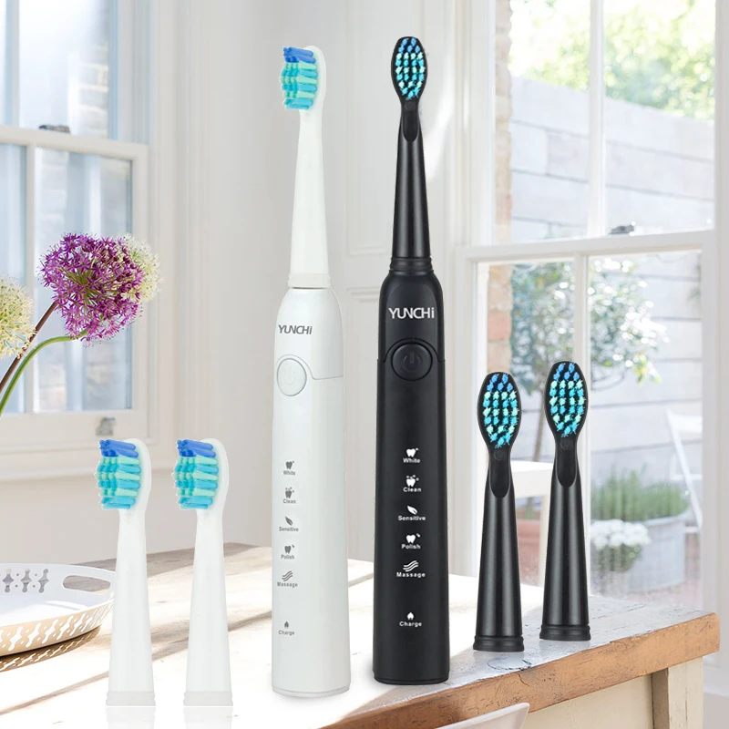 Sonic Wave Electric Toothbrush SG-507 Adults Smart Timer Brush 5 Modes USB Rechargeable IPX7 Waterproof Replaceable Brush Heads