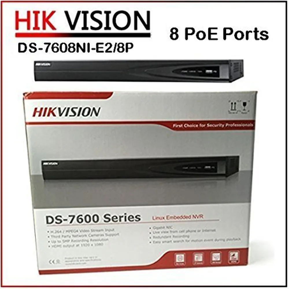 Free DHL HIk NVR DS 7608NI E2 8P 8CH POE NVR for HD IP Camera 5