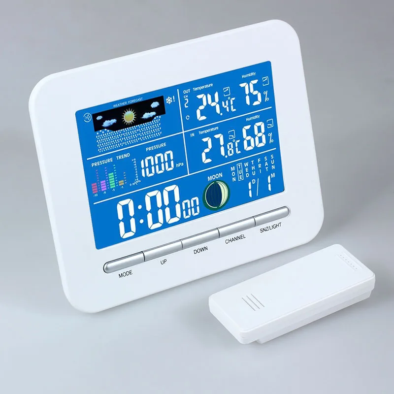 

LCD Digital Weather Station Wireless Thermometer Hygrometer Meter LCD Temperature Humidity Indoor Outdoor Tester Alarm Clock