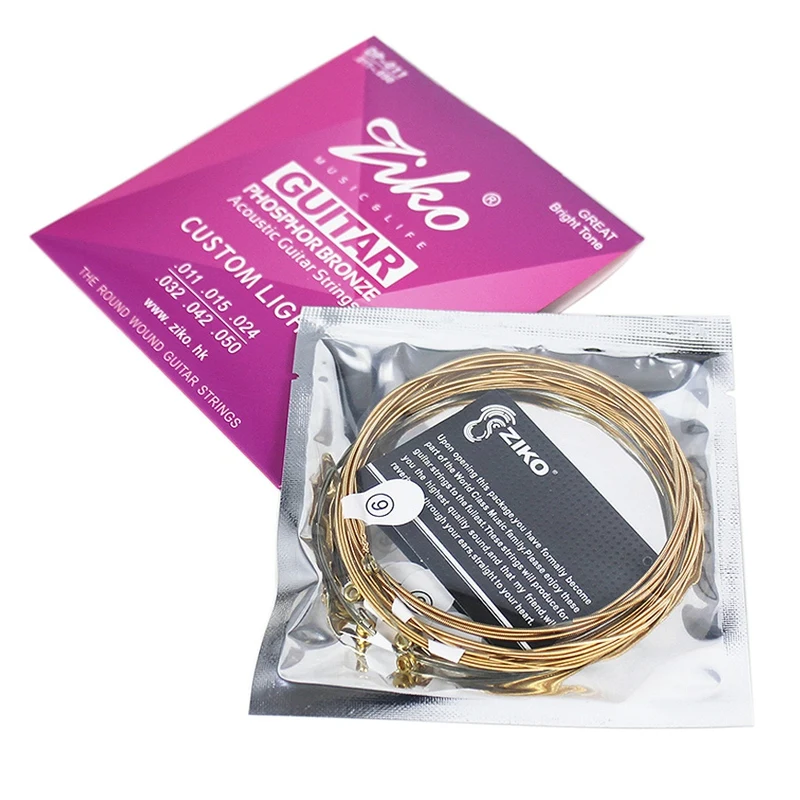 Ziko Dp Series 1 Set Of Acoustic Guitar Strings 1St-6Th Hexagon Alloy Core Phosphor Bronze Wound | Спорт и развлечения