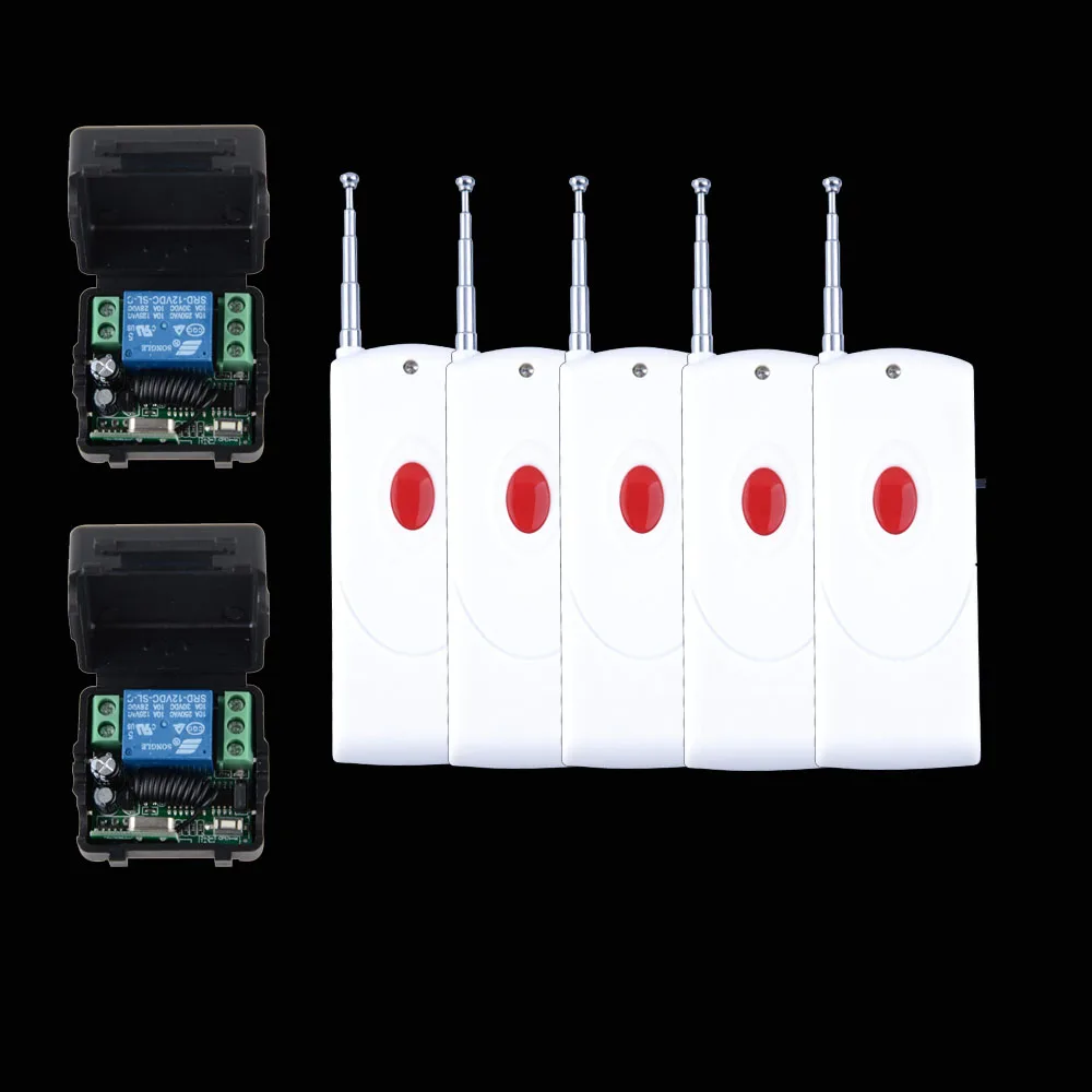 

Wireless RF Remote Control Switch DC 12V 10A 1CH ,5PCS Transmitter With Battery+ 2PCS Receiver+Case Access/door System
