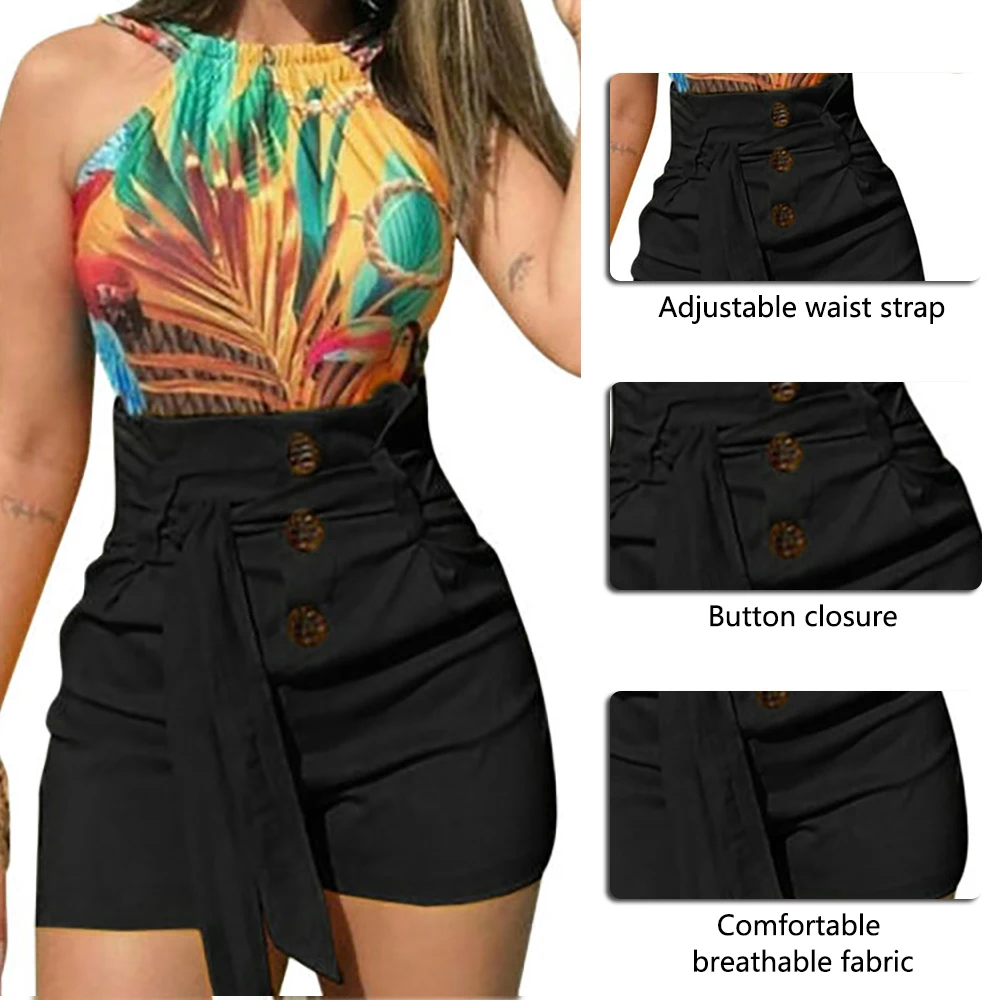 Free shipping Women's shorts summer shorts Cotton Bow Women's Sexy High Waist Slim Fit Casual Style Belted Shorts Size S-5XL