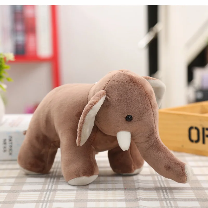 25*20 см Моделирование Слон/Бегемот/носорог плюшевые игрушки животные куклы мягкий хлопок детские Brinquedos для детей подарок - Цвет: Elephant