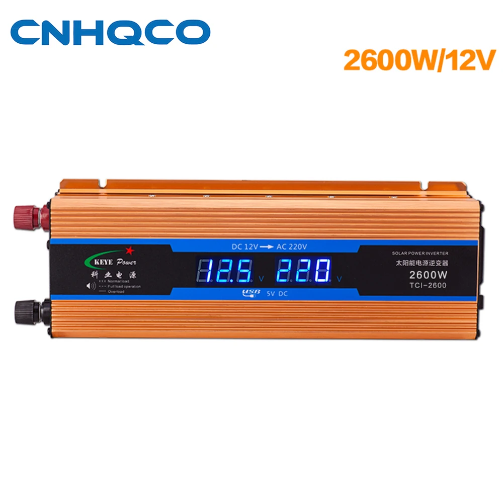 

2600W Solar Power Inverter Modified Sine Wave DC 12V to AC 220V 50Hz Home Power Supply Converter with digital display AE180