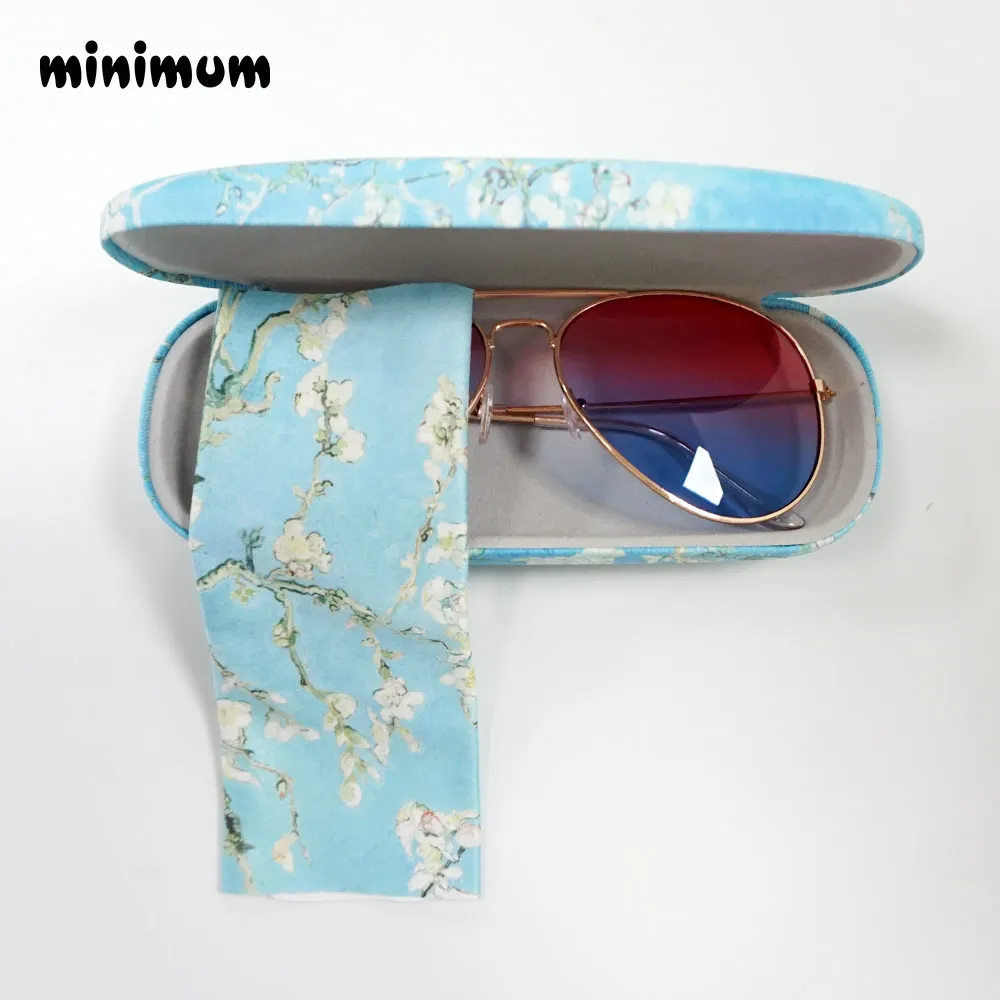 MINIMUM Retro oil painting sunglasses case with Glasses Cloth Microfiber Clean Lens Dust Wiper Camera Screen Cleaner Soft Suede