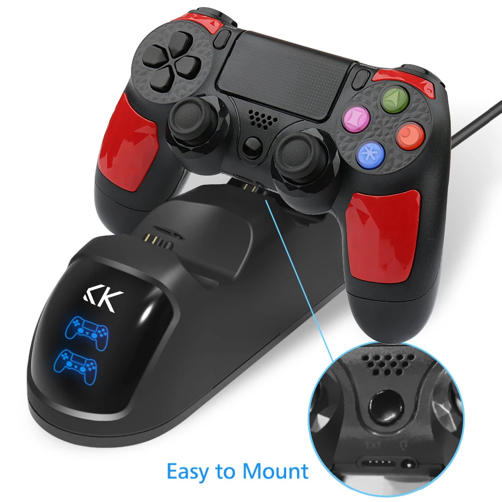 K ISHAKO для PS4 контроллер зарядное устройство, DualShock 4 PS4 контроллер usb зарядная станция Док-станция, Playstation 4 зарядные игры