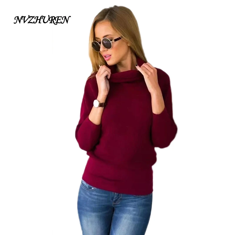 NVZHUREN Irregular Stretch Pullovers For Women High Street Solid Ladies