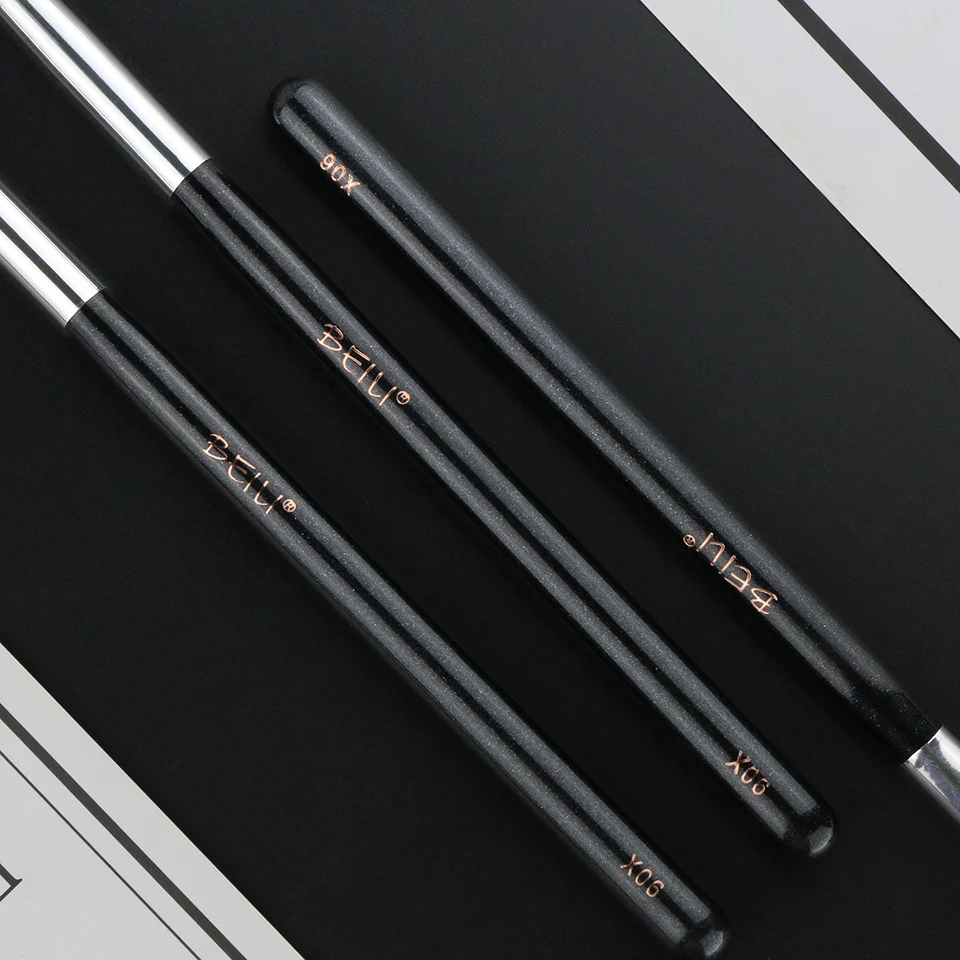 Black Eyeshadow Makeup Brushes Tapered Blending Highlight Foundation Natural Goat Hair 1Pc