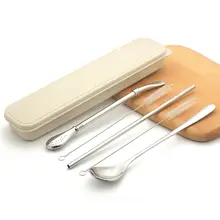 Набор питьевой соломы фильтр/прямой/соломинка с изгибом ложка-кисточка 304 нержавеющая сталь солома жемчужный молочный чай соломинка комплект Портативный пшеничный чехол