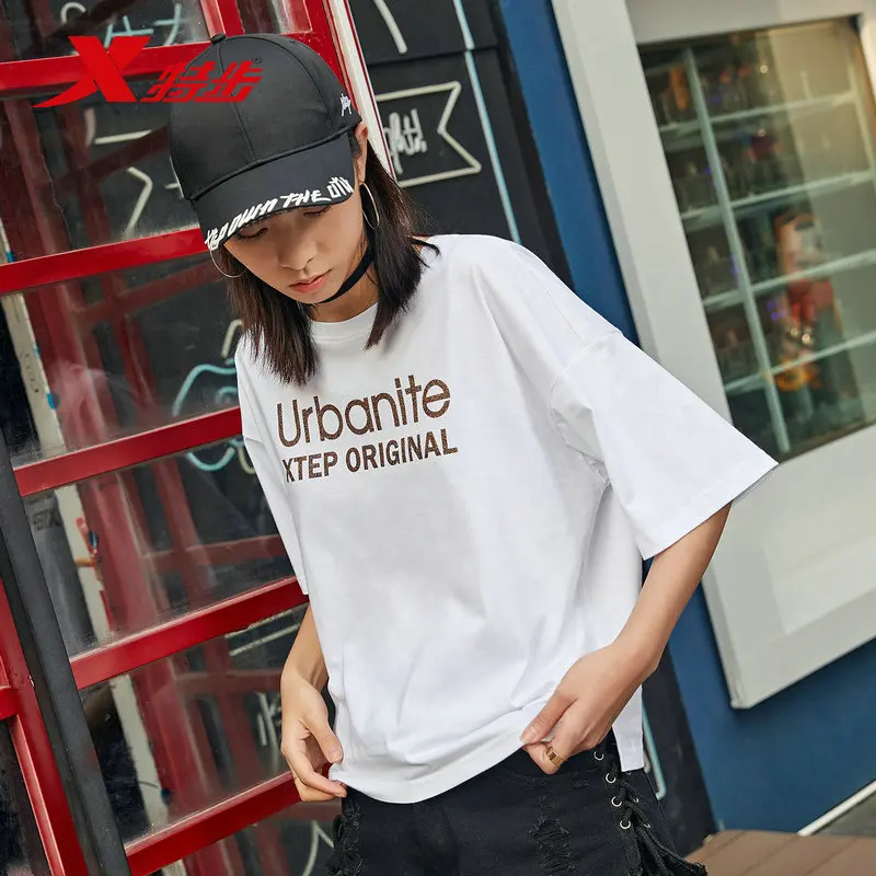 881228019306 xtep women t shirt urban life women breathable casual summer top loose t-shirt for women