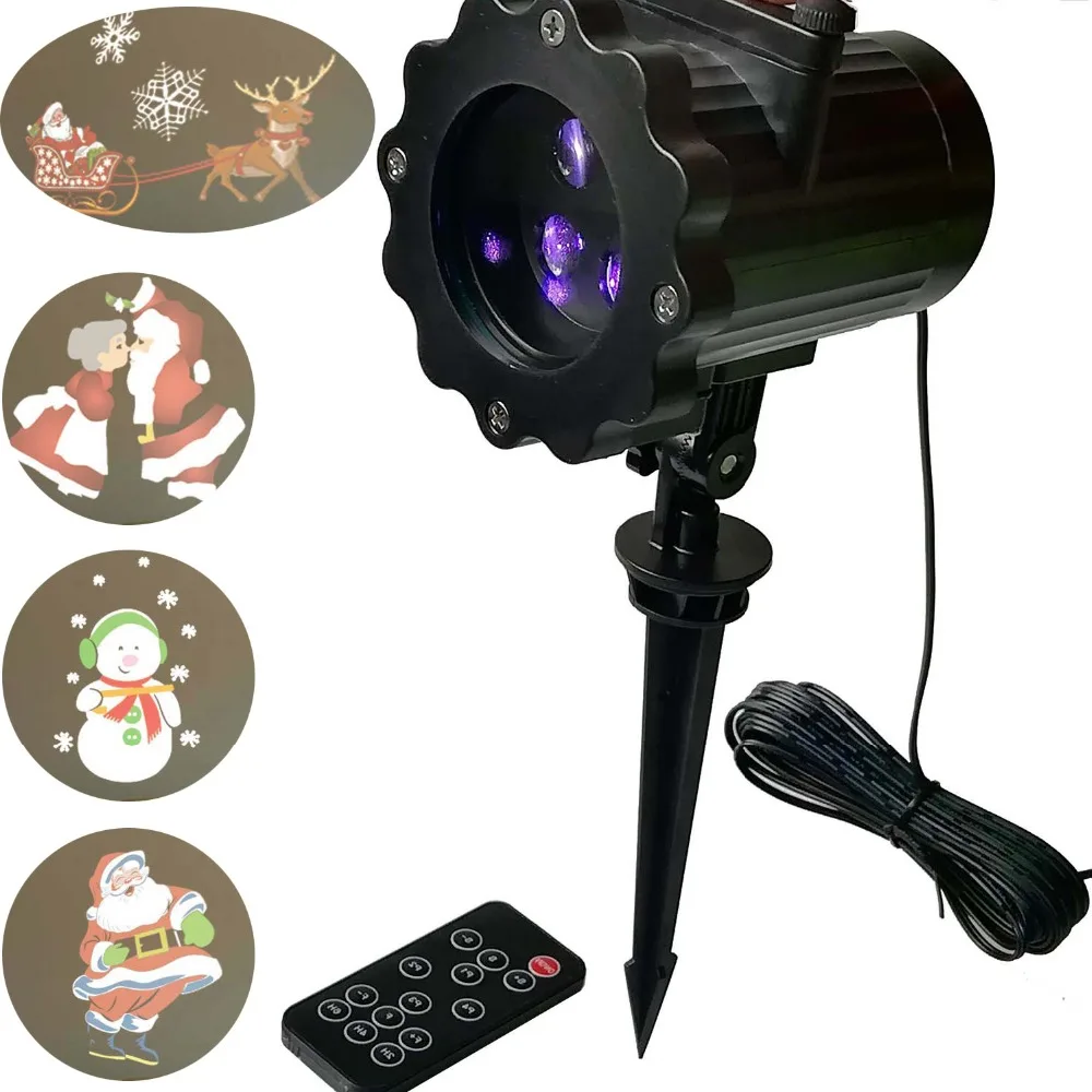 

Outdoor/Indoor 4W LED Projector Light 4 Motion Switchable Pattern Remote Control lamp weddings Festival Party Christmas