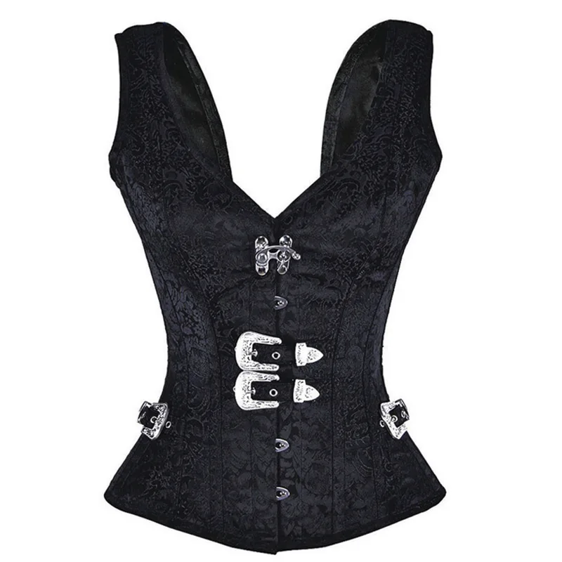 

Explosive Jacquard Retro Sexy Bust Body Shaper Corset Overbust Top Vest Gothic Steampunk Corset With Strap Women Bustier Corset